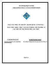 Đề tài Giải pháp khắc phục vấn đề ô nhiễm môi trường ở các khu đô thị thành phố Cần Thơ