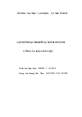 Đề tài Lập kế hoạch khởi sự kinh doanh Công ty hải sản Việt