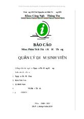 Đề tài Phân tích thiết kế hệ thống Quản lý điểm sinh viên