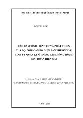 Luận án Bảo đảm tính liên tục và phát triển của đội ngũ cán bộ diện ban thường vụ tỉnh ủy quản lý ở đồng bằng Sông Hồng giai đoạn hiện nay