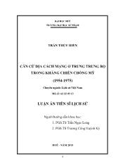 Luận án Căn cứ địa cách mạng ở Trung Trung Bộ trong kháng chiến chống Mỹ (1954-1975)