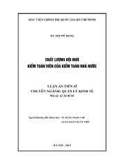 Luận án Chất lượng đội ngũ kiểm toán viên của kiểm toán nhà nước