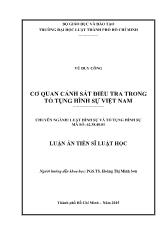 Luận án Cơ quan cảnh sát điều tra trong tố tụng hình sự Việt Nam
