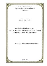 Luận án Cơ sở lí luận và thực tiễn của tự đánh giá trong quản lý chất lượng ở trường trung học phổ thông
