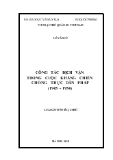 Luận án Công tác địch vận trong cuộc kháng chiến chống thực dân Pháp (1945 - 1954)
