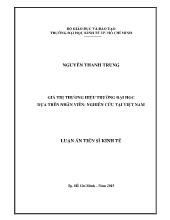 Luận án Giá trị thương hiệu trường đại học dựa trên nhân viên: Nghiên cứu tại Việt Nam