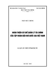 Luận án Hoàn thiện cơ chế quản lý tài chính của tập đoàn dầu khí quốc gia Việt Nam