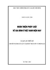 Luận án Hoàn thiện pháp luật về gia đình ở Việt Nam hiện nay