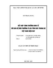 Luận án Kết hợp tăng trưởng kinh tế với bảo vệ môi trường ở các tỉnh bắc trung bộ Việt Nam hiện nay