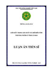 Luận án Liên kết trong sản xuất và chế biến tôm thương phẩm ở tỉnh Cà Mau