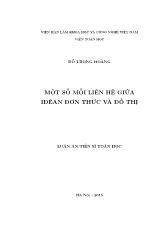 Luận án Một số mối liên hệ giữa iđêan đơn thức và đồ thị