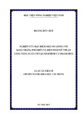 Luận án Nghiên cứu đặc điểm một số giống cói đang trồng phổ biến và biện pháp kỹ thuật tăng năng suất cói tại Ninh Bình và Thanh Hoá