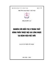 Luận án Nghiên cứu điều trị u trung thất bằng phẫu thuật nội soi lồng ngực tại bệnh viện Việt Đức