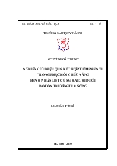 Luận án Nghiên cứu hiệu quả kết hợp tiêm phenol trong phục hồi chức năng bệnh nhân liệt cứng hai chi dưới do tổn thương tủy sống