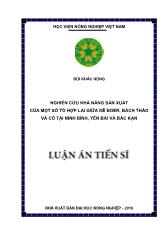 Luận án Nghiên cứu khả năng sản xuất của một số tổ hợp lai giữa dê Boer, Bách Thảo và Cỏ tại Ninh Bình, Yên Bái và Bắc Kạn