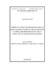 Luận án Nghiên cứu nguồn vật liệu khởi đầu phục vụ chọn tạo giống cà chua ưu thế lai chịu nóng và chống chịu bệnh virus xoăn vàng lá trồng trái vụ tại Đồng bằng Sông Hồng