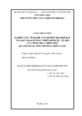 Luận án Nghiên cứu tích hợp vấn đề biến đổi khí hậu vào quy hoạch phát triển kinh tế - xã hội của tỉnh Thừa Thiên Huế qua đánh giá môi trường chiến lược