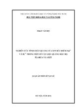 Luận án Nghiên cứu tính chất quang của ion đất hiếm Sm3+ và Dy3+ trong một số vật liệu quang học họ florua và oxit