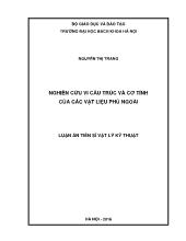 Luận án Nghiên cứu vi cấu trúc và cơ tính của các vật liệu phủ ngoài