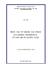 Luận án Nhân vật nữ trong tác phẩm của Ernest Hemingway từ góc độ nữ quyền luận