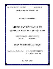Luận án Những vấn đề pháp lý về tập đoàn kinh tế tại Việt Nam