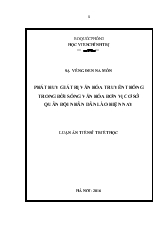 Luận án Phát huy giá trị văn hóa truyền thống trong đời sống văn hóa đơn vị cơ sở Quân đội nhân dân Lào hiện nay