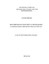 Luận án Phát triển đội ngũ giảng viên các trường đại học sư phạm kỹ thuật theo hướng tiếp cận năng lực