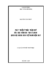 Luận án Phát triển ý thức thẩm mỹ của học viên đào tạo sĩ quan Quân đội nhân dân Việt Nam hiện nay