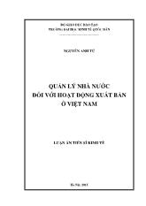 Luận án Quản lý nhà nước đối với hoạt động xuất bản ở Việt Nam