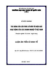 Luận án Tác động của cấu trúc sở hữu tới hiệu quả hoạt động của các doanh nghiệp ở Việt Nam