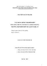 Luận án Tác động hình ảnh điểm đến tới lòng trung thành của khách hàng: Trường hợp điểm đến du lịch Nghệ An
