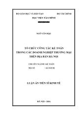 Luận án Tổ chức công tác kế toán trong các doanh nghiệp thương mại trên địa bàn Hà Nội