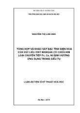 Luận án Tổng hợp và khảo sát đặc tính điện hóa của vật liệu oxit mangan có chứa kim loại chuyển tiếp Fe. Co, Ni định hướng ứng dụng trong siêu tụ
