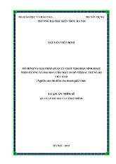 Luận văn Mô hình và giải pháp quản lý chất thải rắn sinh hoạt theo hướng xã hội hoá cho một số đô thị Bắc Trung Bộ Việt Nam