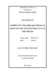 Luận văn Nghiên cứu tổng hợp, đặc trưng và khảo sát khả năng hấp phụ của vật liệu MIL-101