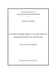 Luận văn Quy trình xác định hộ nghèo và các vấn đề chính sách: Trường hợp huyện Đăk Mil, tỉnh Đắk Nông