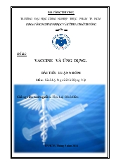 Tiểu luận Vaccine và ứng dụng