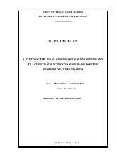 Tóm tắt Luận án A study of the management of in-Service primary teacher training programmes based on the professional standards