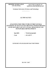 Tóm tắt Luận án Analysis of the structure of the natural synthesis of Thai Nguyen province for the purpose of rational using the natural resources and sustainable development