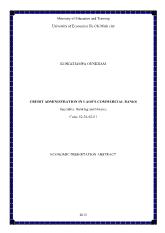 Tóm tắt Luận án Credit administration in Laos’s commercial banks