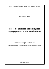 Tóm tắt Luận án Đảng bộ tỉnh Quảng Bình lãnh đạo thực hiện nhiệm vụ hậu phương từ năm 1964 đến năm 1975