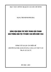 Tóm tắt Luận án Đảng vận động trí thức trong đấu tranh giải phóng dân tộc từ năm 1930 đến năm 1945