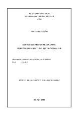 Tóm tắt Luận án Dạy học đọc hiểu kịch bản văn học ở trƣờng trung học theo đặc trƣng loại thể
