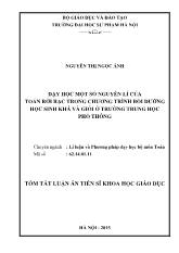Tóm tắt Luận án Dạy học một số nguyên lí của toán rời rạc trong chương trình bồi dưỡng học sinh khá và giỏi ở trường trung học phổ thông
