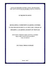 Tóm tắt Luận án Developing community learning centres in the red river delta in the early phase of building a learning society in Vietnam