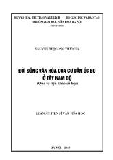Tóm tắt Luận án Đời sống văn hóa của cư dân Óc Eo ở Tây Nam Bộ (Qua tư liệu khảo cổ học)
