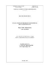 Tóm tắt Luận án Evaluation of the results of official duty performance