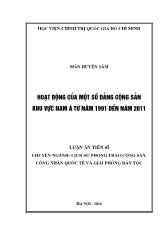 Tóm tắt Luận án Hoạt động của một số Đảng cộng sản khu vực Nam Á từ năm 1991 đến năm 2011