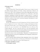 Tóm tắt Luận án Management of vocational education for students high school level in the province of Binh Duong in the current period