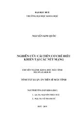 Tóm tắt Luận án Nghiên cứu cải tiến cơ chế điều khiển tại các nút mạng